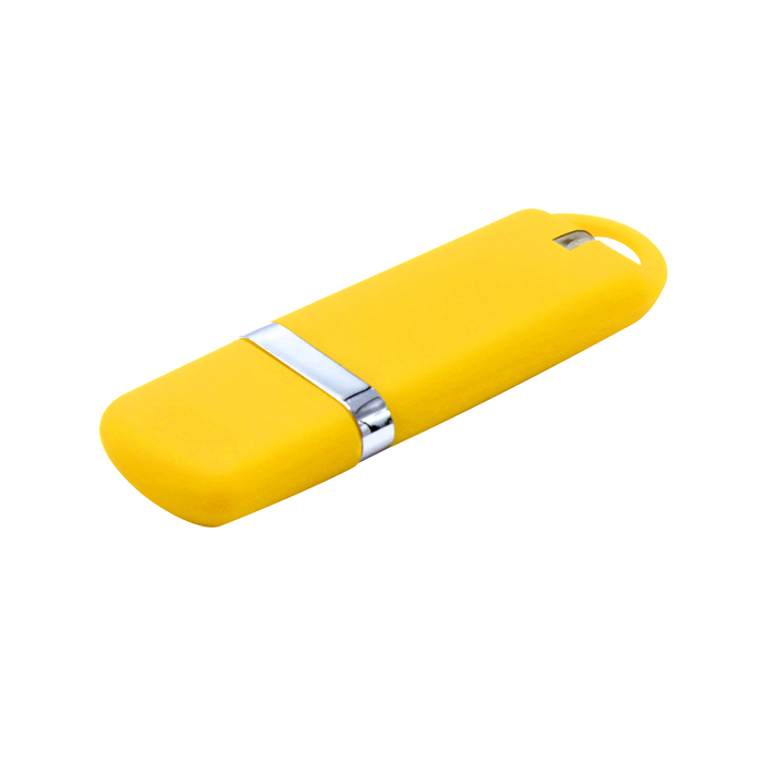Флешка Shape с покрытием Софт Тач 16 GB, желтая для нанесения логотипа