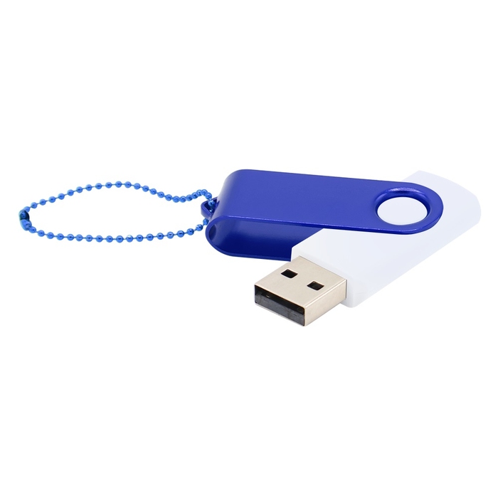 Флешка Designer To Go 2.0 USB 16Gb, белый/синий для нанесения логотипа