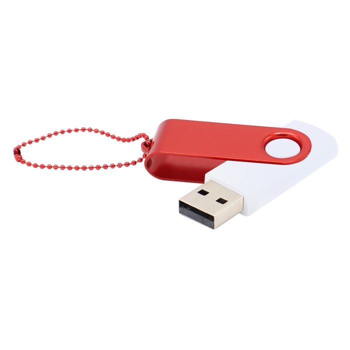 Флешка Designer To Go 2.0 USB 16Gb, белый/красный для нанесения логотипа