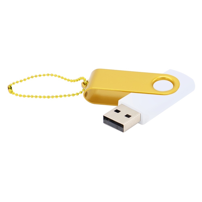Флешка Designer To Go 2.0 USB 16Gb, белый/желтый для нанесения логотипа
