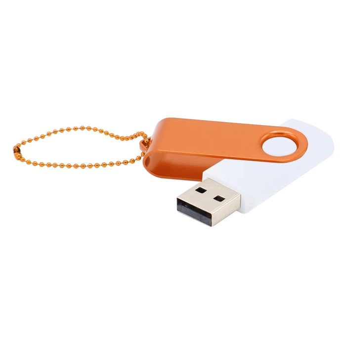 Флешка Designer To Go 2.0 USB 16Gb, белый/оранжевый для нанесения логотипа
