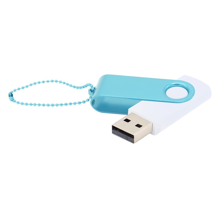 Флешка Designer To Go 2.0 USB 16Gb, белый/голубой для нанесения логотипа