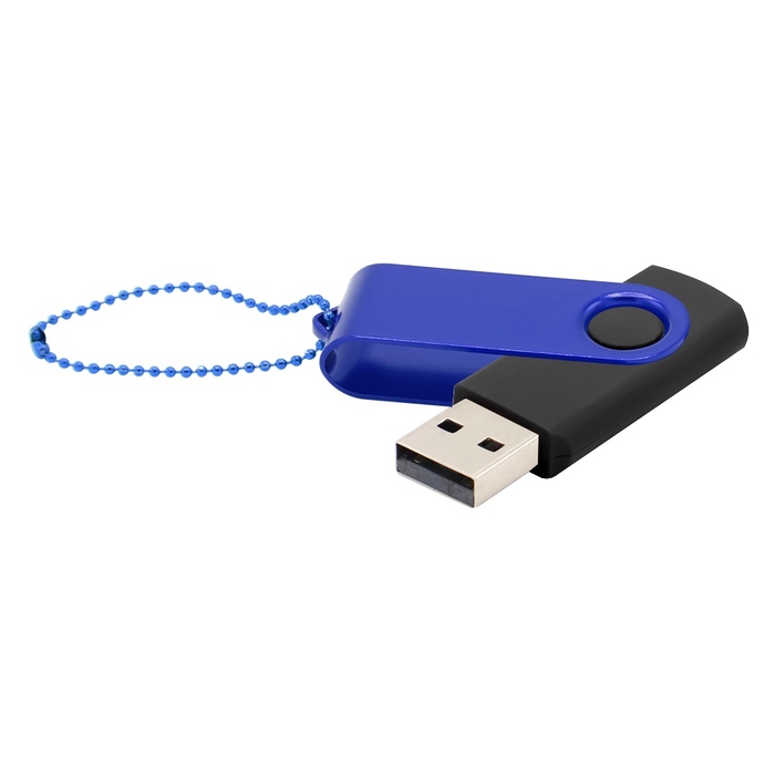 Флешка Designer To Go 2.0 USB 16Gb, черный/синий для нанесения логотипа