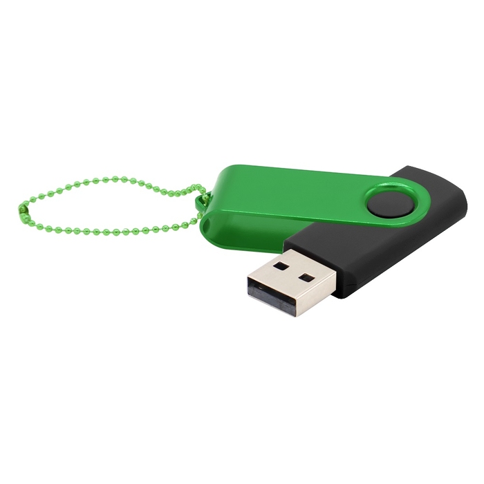 Флешка Designer To Go 2.0 USB 16Gb, черный/зеленый для нанесения логотипа