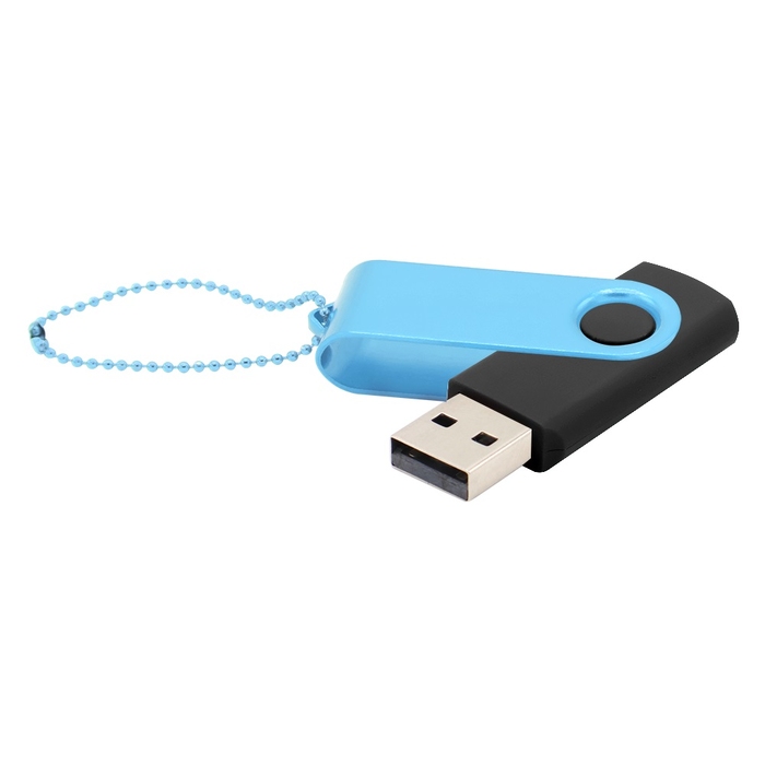 Флешка Designer To Go 2.0 USB 16Gb, черный/голубой для нанесения логотипа