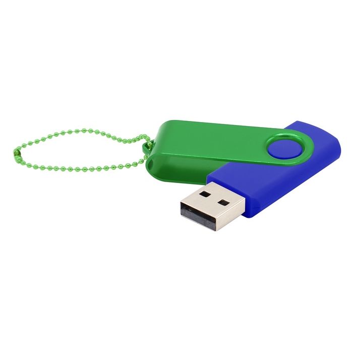Флешка Designer To Go 2.0 USB 16Gb, синий/зеленый для нанесения логотипа