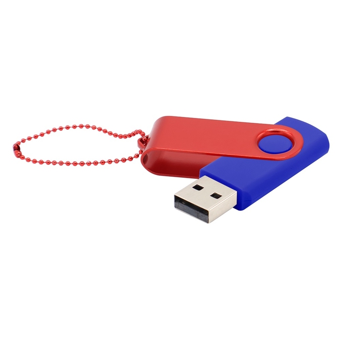 Флешка Designer To Go 2.0 USB 16Gb, синий/красный для нанесения логотипа