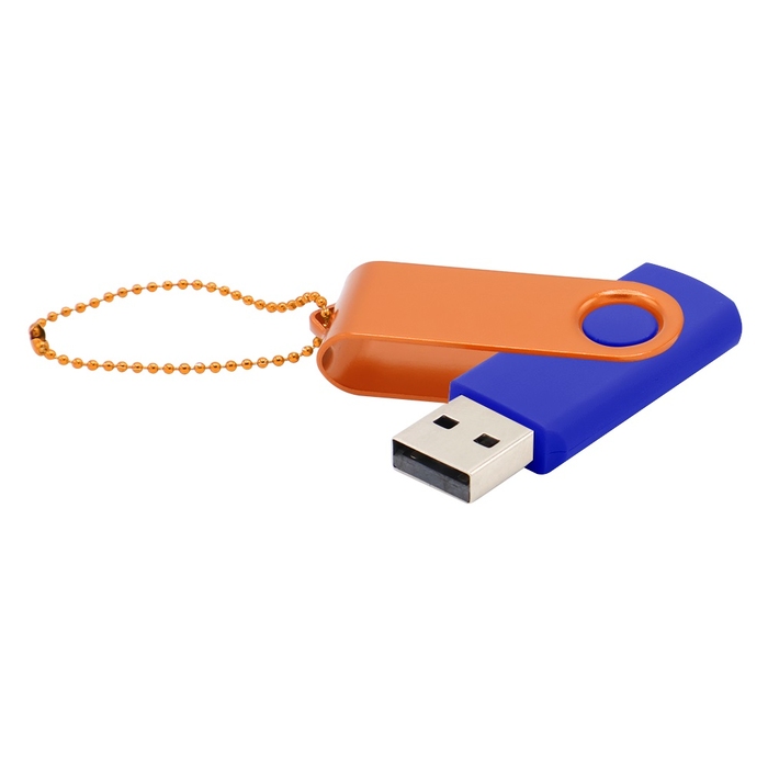Флешка Designer To Go 2.0 USB 16Gb, синий/оранжевый для нанесения логотипа