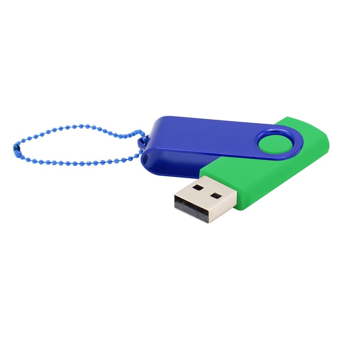 Флешка Designer To Go 2.0 USB 16Gb, зеленый/синий для нанесения логотипа