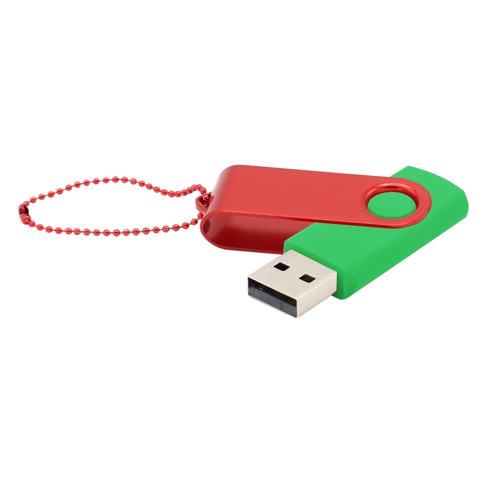 Флешка Designer To Go 2.0 USB 16Gb, зеленый/красный для нанесения логотипа