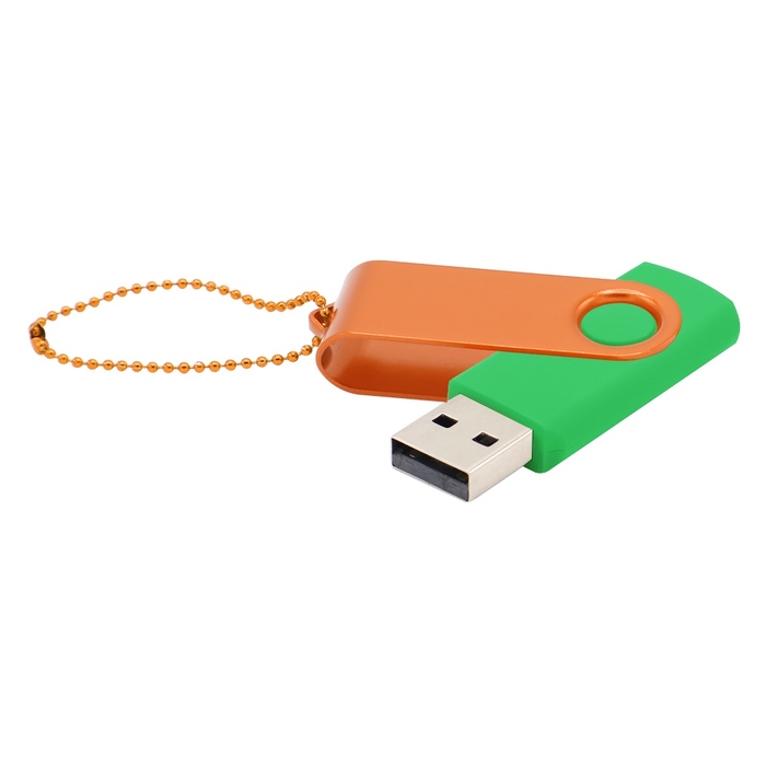 Флешка Designer To Go 2.0 USB 16Gb, зеленый/оранжевый для нанесения логотипа