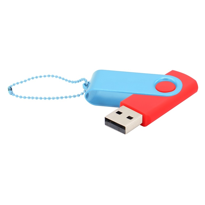 Флешка Designer To Go 2.0 USB 16Gb, красный/голубой для нанесения логотипа