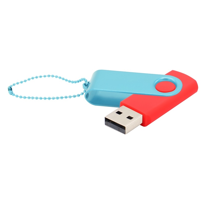 Флешка Designer To Go 2.0 USB 16Gb, красный/бирюзовый для нанесения логотипа