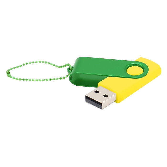 Флешка Designer To Go 2.0 USB 16Gb, желтый/зеленый для нанесения логотипа