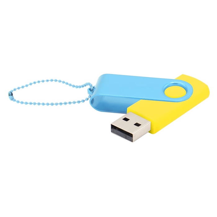 Флешка Designer To Go 2.0 USB 16Gb, желтый/голубой для нанесения логотипа
