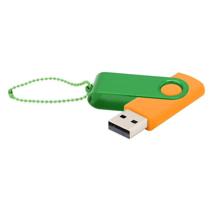 Флешка Designer To Go 2.0 USB 16Gb, оранжевый/зеленый для нанесения логотипа