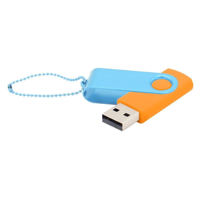 Флешка Designer To Go 2.0 USB 16Gb, оранжевый/голубой для нанесения логотипа