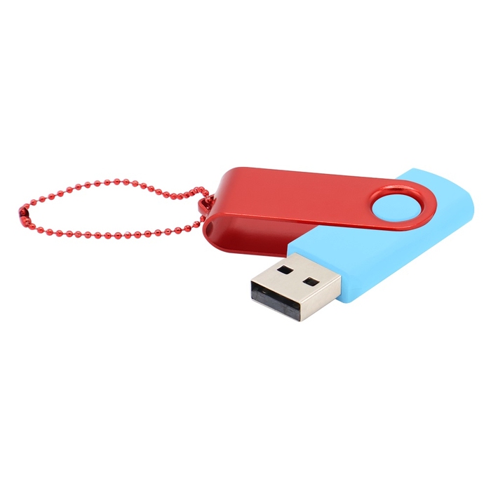 Флешка Designer To Go 2.0 USB 16Gb, голубой/красный для нанесения логотипа