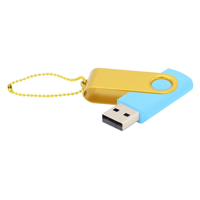 Флешка Designer To Go 2.0 USB 16Gb, голубой/желтый для нанесения логотипа