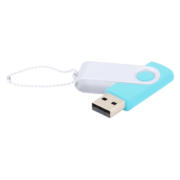 Флешка Designer To Go 2.0 USB 16Gb, бирюзовый/белый для нанесения логотипа