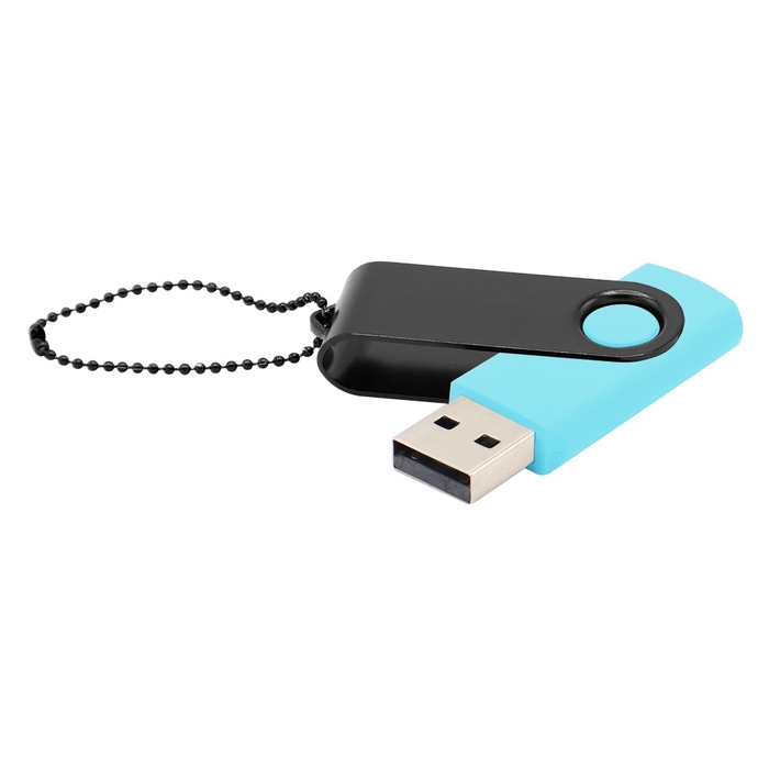 Флешка Designer To Go 2.0 USB 16Gb, бирюзовый/черный для нанесения логотипа