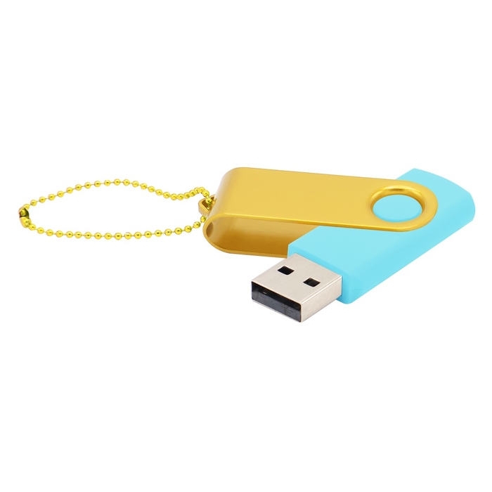Флешка Designer To Go 2.0 USB 16Gb, бирюзовый/желтый для нанесения логотипа