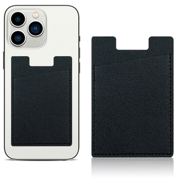 Держатель карт на телефоне SlimPocket, чёрный для нанесения логотипа