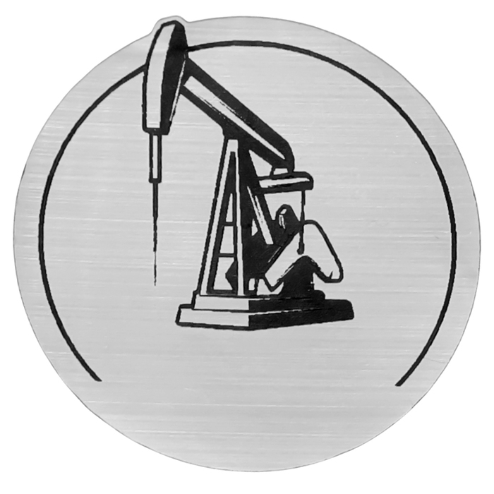 Шильд-наклейка нефть, серебро для нанесения логотипа