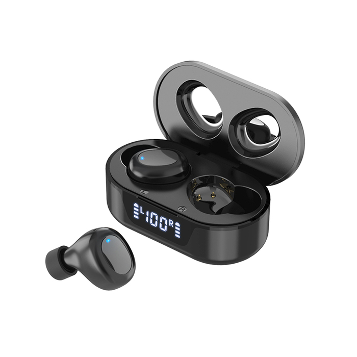 Наушники беспроводные  Bluetooth Gubber TW16, черные для нанесения логотипа