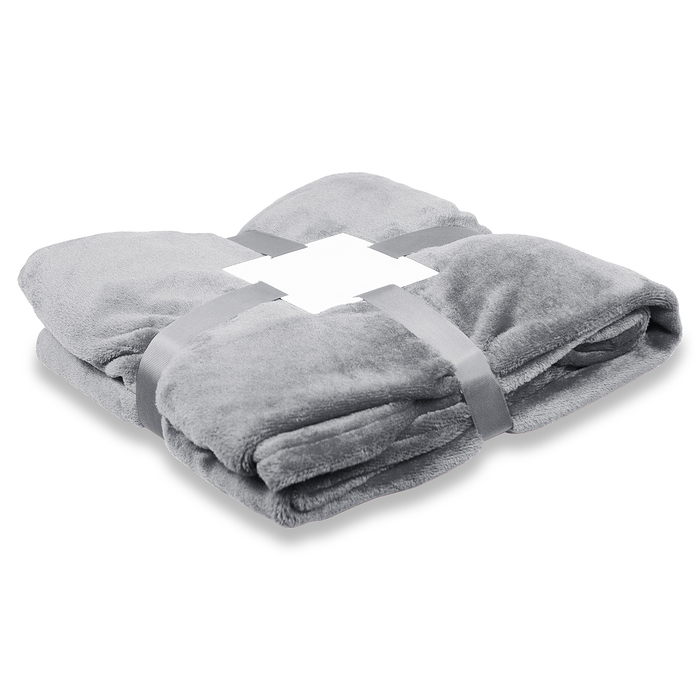 Плед флисовый SUPER SOFT COMFORT TRAVEL, серый для нанесения логотипа