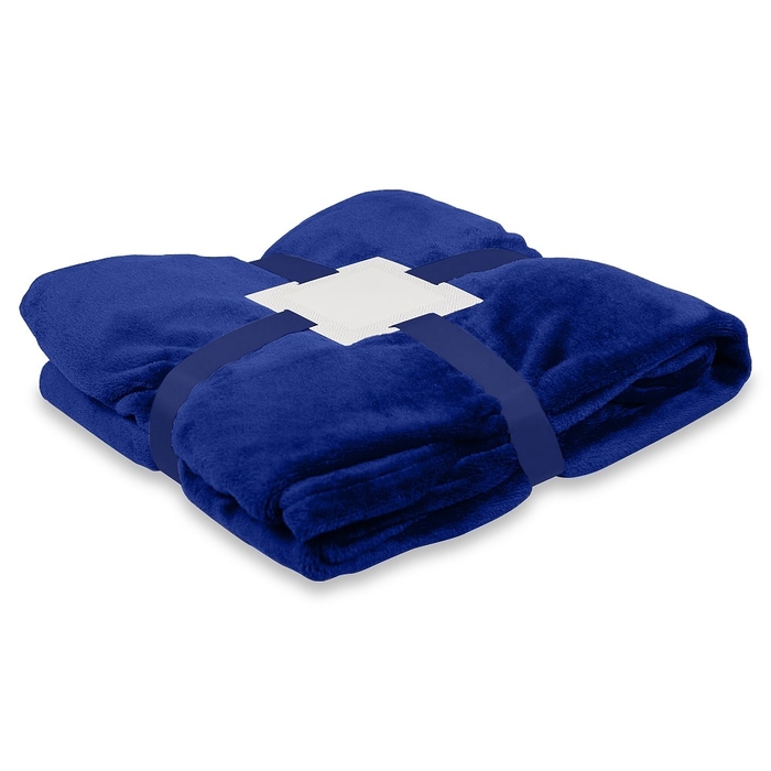 Плед флисовый SUPER SOFT COMFORT TRAVEL, тёмно-синий для нанесения логотипа