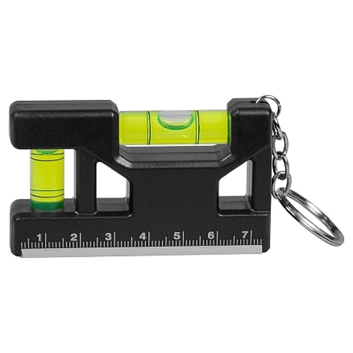 Брелок уровень Tools Pocket level, пластиковый, черный для нанесения логотипа
