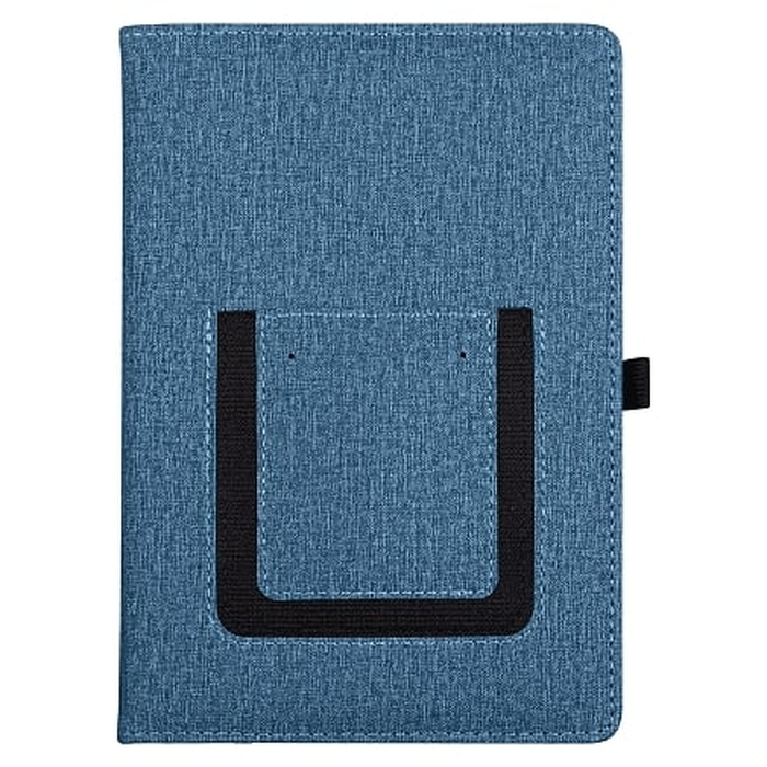 Ежедневник Smart Wallet Cambric A5, синий, недатированный, в твердой обложке с поролоном для нанесения логотипа