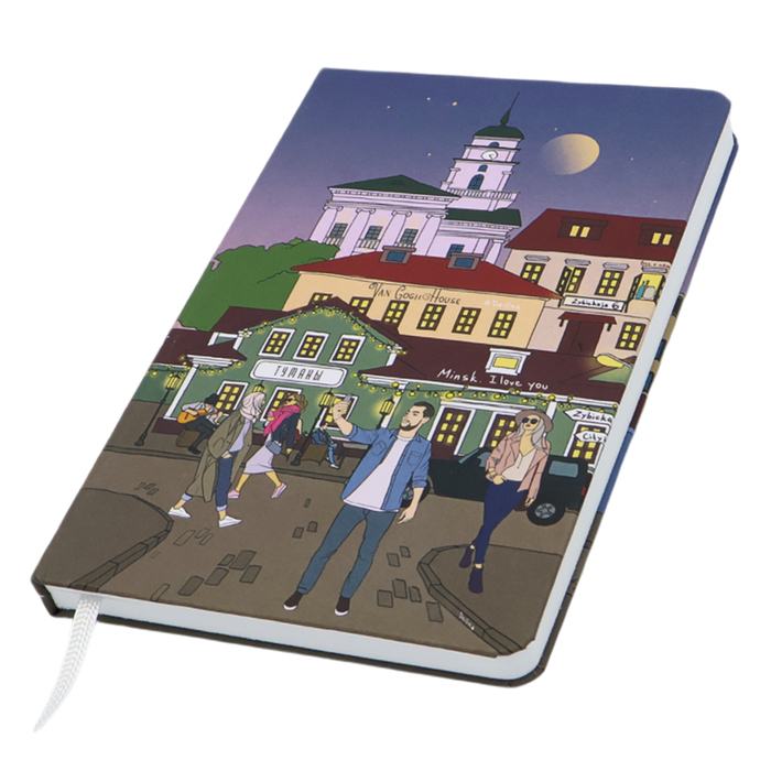 Записная книжка A5 Dziuna Зыбицкая в клетку 15 x 21 см для нанесения логотипа