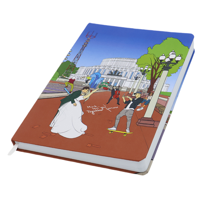 Записная книжка A5 Dziuna Театр в клетку 15 x 21 см для нанесения логотипа
