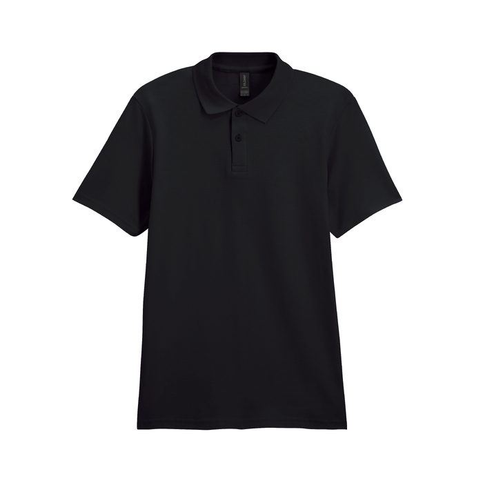 Футболка поло SOFTSTYLE ADULT DOUBLE PIQUE, ЧЕРНЫЙ XL для нанесения логотипа