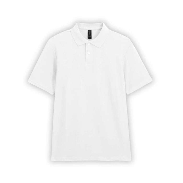 Футболка поло SOFTSTYLE ADULT DOUBLE PIQUE, БЕЛЫЙ S для нанесения логотипа