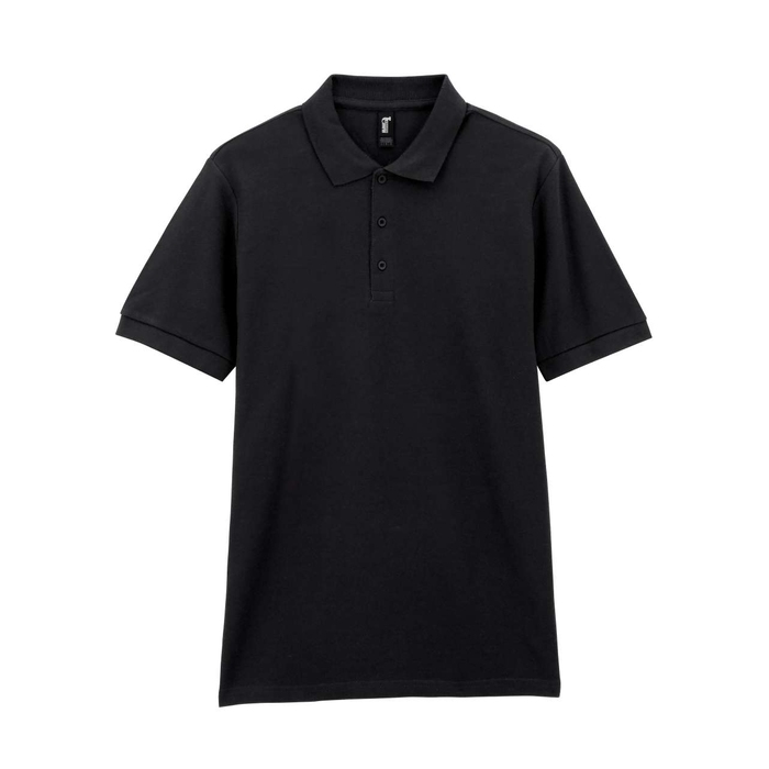 Футболка поло PREMIUM COTTON ADULT DOUBLE PIQUE, ЧЕРНЫЙ S для нанесения логотипа