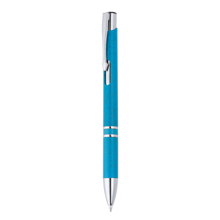 Ручка из пшеничного волокна HAYEDO, голубая для нанесения логотипа