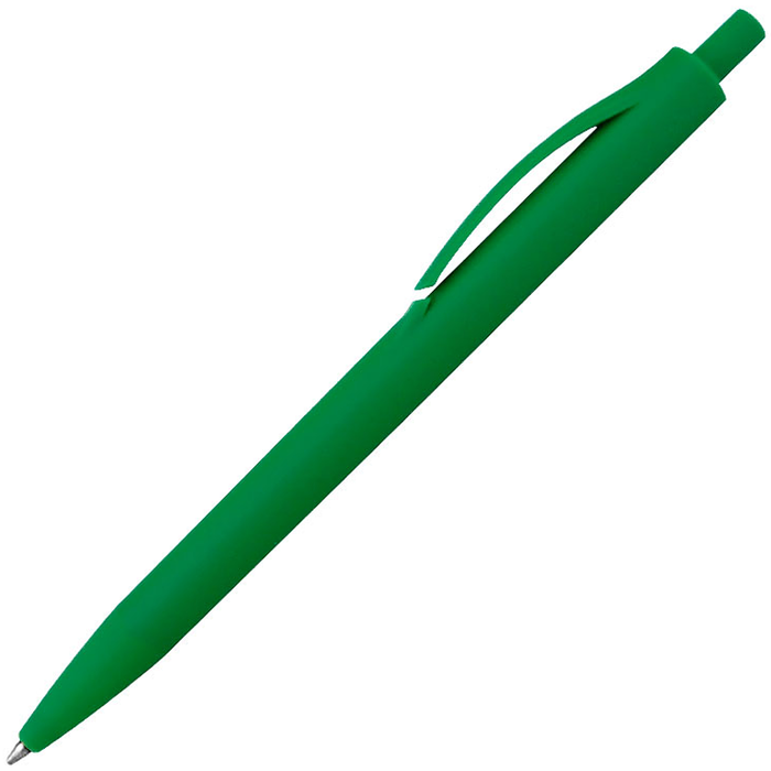 Ручка шариковая IGLA SOFT, пластиковая, софт-тач, зеленая для нанесения логотипа