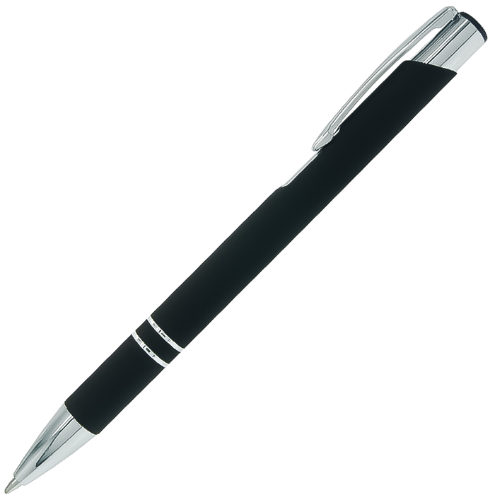 Ручка шариковая Legend Soft Touch Requis, черная для нанесения логотипа
