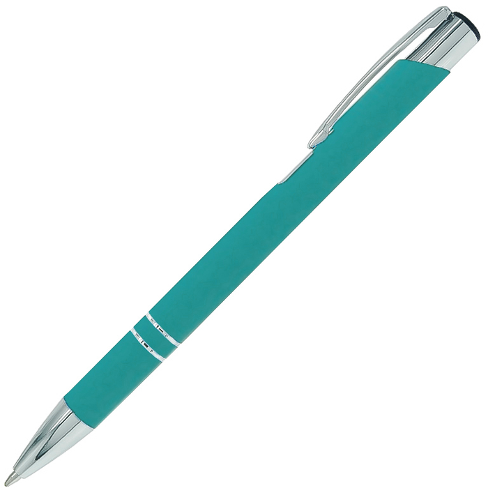 Ручка шариковая Legend Soft Touch Requis, бирюзовая для нанесения логотипа
