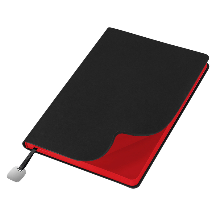 Ежедневник Flexy Latte Soft Touch Black Edition Color А5, черный/красный, недатированный, в гибкой обложке для нанесения логотипа