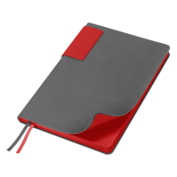 Ежедневник Flexy Star Sivilia Grey Edition Color А5 серо-красный, недатированный в гибкой обложке для нанесения логотипа