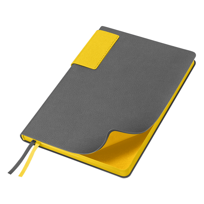 Ежедневник Flexy Star Sivilia Grey Edition Color А5 серо-желтый, недатированный в гибкой обложке для нанесения логотипа