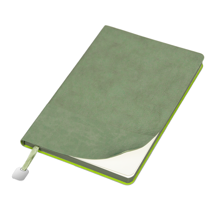 Ежедневник Flexy Sagrada Velvet Nordic A5, зеленый, недатированный, в гибкой обложке для нанесения логотипа