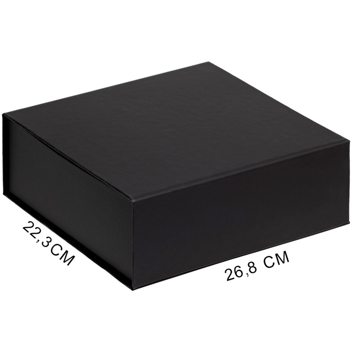 Подарочная коробка, размер 26,8*22,3*10,4 см, Solution Prestige Grande Fabrique  с магнитным клапаном, черная для нанесения логотипа
