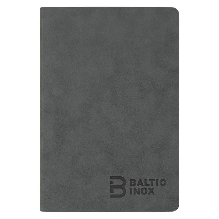 Ежедневник Flexy Nuba Print Sample Baltic Inox А5, темно-серый, недатированный, в гибкой обложке для нанесения логотипа