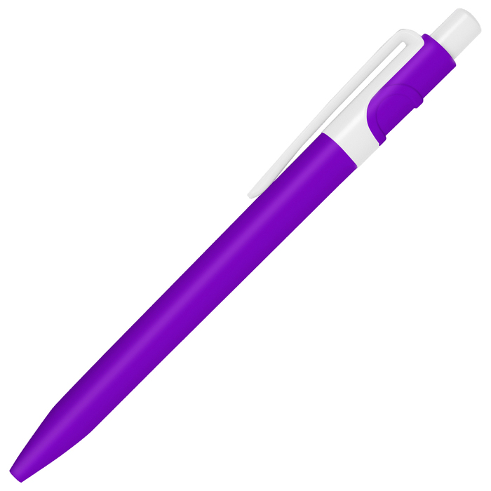 Ручка шариковая пластиковая Ravena Color фиолетовая/белая для нанесения логотипа