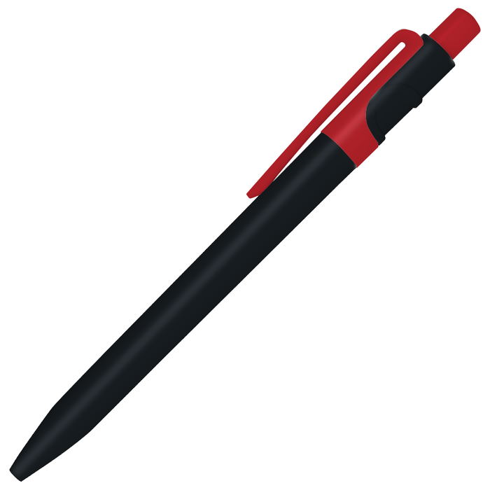 Ручка шариковая пластиковая Ravena Color черная/красная для нанесения логотипа